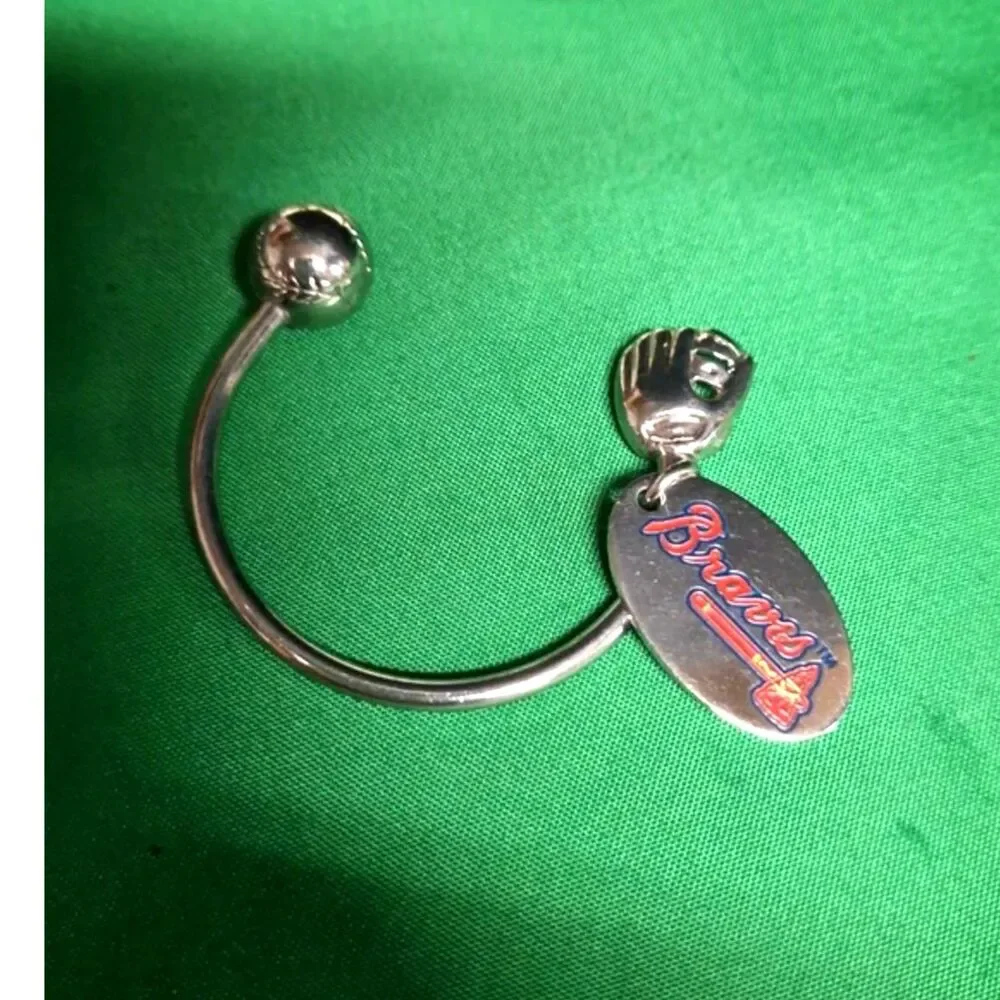 Vintage Braves Keychain with glove and mitt.
